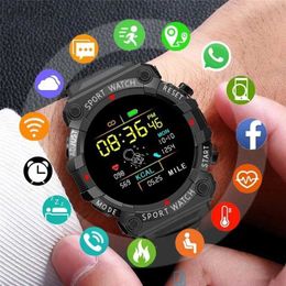 Wristwatches FD68S Smart Watch Round Colour Screen Heart Rate Bluetooth Connexion Pedometer Music Weather Outdoor Smart Sports Bracelet 24319