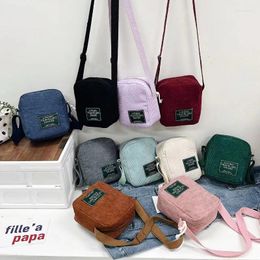 Shoulder Bags Women Fashion Corduroy Tote Bag Ladies Casual Messenger Mini Canvas Small Square High Quality Handbag