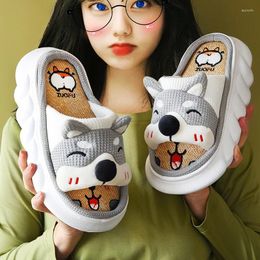 Slippers WTEMPO Women Men Anti-bacterium Graphene Cute Cartoon Indoor Lady Platform Shoes Thick Sole Girls Slides