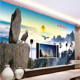 Wallpapers Wellyu Papel De Parede Custom Wallpaper Prospect Of The World Mountain Chinese Wall Paintings Background Po