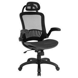 Office Desk Computer Ergonomic Rolling Swivel Mesh Lumbar Support Headrest Flip-up Arms High Back Adjustable Chair for Women& Men,black