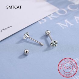 Stud Earrings S925 Sterling Silver Moissanite 0.5-2ct D 6 Prong Diamond Screw For Women Wedding Fine Jewellery