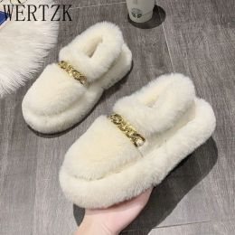 Boots 2021 New Winter Warm Fur Shoes Women Flats Beading Moccasins Outside Loafers Espadrilles Ladies Mink Fur Flat Shoes