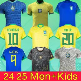 2024 Brazils Soccer Jersey brasil NEYMAR JR VINI JR L.PAQUETA KAKA CASEMIRO G.JESUS National Team Home Away men kids kit T.SILVA PELE MARCELO 24 Football Shirt uniform