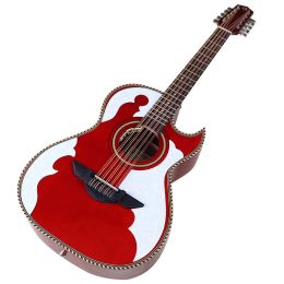 Guitar 40Inch 38inch high glossy electric acoustic guitar 10 string folk guitar sharpe angle design with EQ