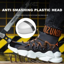 Boots CNHMR Safety Work Shoes With Steel Toe Cap Breathable Outdoor Sports Boots Sneakers Security Construction Platform Work Boots