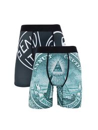 Underpants 2Pcs Print Men Underwear Boxershorts Soft Men Underpants Mesh Breathable Boxer Shorts S-XXL Puls Size For Man 24319