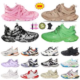 Women Hot Pink Luxury Track 3 Flat Paris Casual Shoes With Box Designer Tracks 3.0 Balencags Triple S Black White Beige Blue Runner Mens Trainers OG Loafers Sneakers