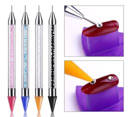 Dualended Nail Dotting Pen Crystal Beads Handle Rhinestone Studs Picker Wax Pencil Manicure Acrylic Nails Art Tools D304344022