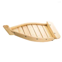 Dinnerware Sets Sushi Boat Wooden Sashimi Holder Restaurant Appetizer Plate Tray Decor Serving Decorative Appetizers