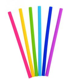 25cm Colourful Silicone Straw Food Grade Straight Bent Straws Fruit Juice Milk Tea Drinking Pipe Bar Party Accessory TH1333