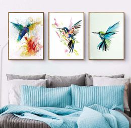 3piece Nordic Watercolour Bird Poster And Prints On Canvas Painting Art Prints HD Decoration Wall Picture Home Decor For The Hall5476912
