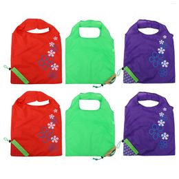 Storage Bags 6 Pcs Folding Bag Reusable Tote Shopping Fruit Shape Foldable Grocery Organizer Creative Pouches Polyester