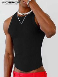 Men's Tank Tops Tops 2023 Summer Wear Mens Knit Vests Solid Color Comfortable Male Fashion Casual Hot Sale Party Shows Tank Tops S-5XL L240319