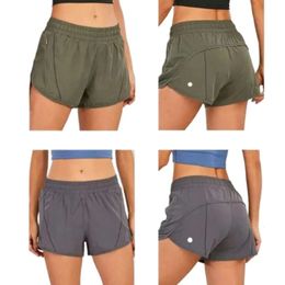 2024 Lu-008 Women Yoga Outfits Short Lined Running Shorts with Zipper Pocket Gym Ladies Casual Sportswear for Girls Exercise Fiess kgi668