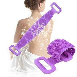 Magic Silicone Brushes Bath Towels Rubbing Back Mud Peeling Body Massage Shower Extended Scrubber Skin Clean Shower Brushes IIA9012499704