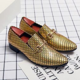 Shoes Best Selling Party Shoes Mens Classic Dress Shoes Slipon Gold Silver Fashion Casual Shoes For Man Popular Dress Shoes Men