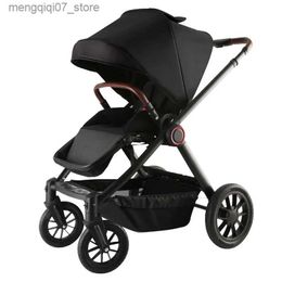 Strollers# New baby stroller can sit and lie down lightweight folding high-view shock-absorbing baby carriage four wheels for travel car L240319