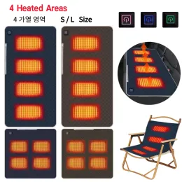 Mat 4 Heated Areas Heated Warming Seat Cushion Portable Heating Pad Thickened Type C/USB Charging for Winter Outdoor Stadium Fishing