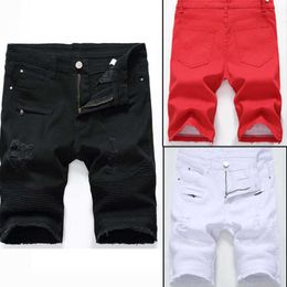 2024 Designer Men's Shorts Men's Jeans Shorts Motorcycle Rider Jeans Rock Revival Shorts Tight Fit Split Hole Men's Jeans Men's