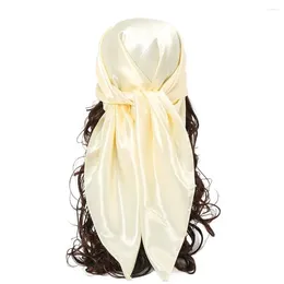 Scarves 90cm Satin Silk Scarf Fashion Lightweight Soft Head Hijab Korean Style Square Neck Sandbeach