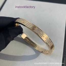 Original 1to1 Cartres Bracelet V gold CNC precision carving classic rose full sky star wide edition bracelet for couples 18k diamond 9OIA