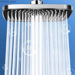 Bathroom Shower Heads Big Panel Large Flow Supercharge Rainfall Ceiling Mounted Shower Head Black Silver Abs High Pressure Bathroom Shower Accessories Y240319