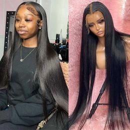 Synthetic Wigs Synthetic Wigs 30 Inch Bone Straight Human Hair 13x4 Hd Lace Frontal Wig Brazilian 13x6 Lace Front Human Hair Wigs For Black Women Pre Plucked 240327