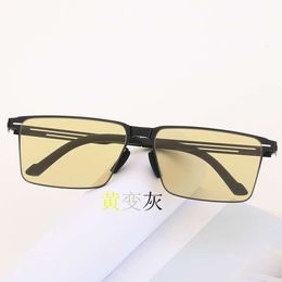 Designer Glasses New Smart Color Changing Mens Polarized Sunglasses Stainless Steel Night Vision Sensitivity Tiktok Same Style Fishing Glasses