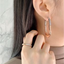 Designer earrings for women Luxury High quality goldSilver, U-shaped earrings nail stud Copper earrings exquisite fashion diamond hoop earrings lady Jewellery