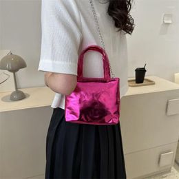 Evening Bags Mini Chain PU Leather Crossbody With Short Handle For Women Luxury Solid Color Fashion Phone Handbags And Purses