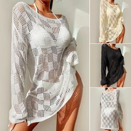 European And American Style Hollowed Out Knitted Sun Protection Dress Bikini Swimsui Cover-ups Sexy Loose Fitting Beach Cover-Up