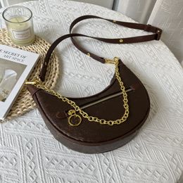 Designer croissant avvolto Hobo catena obliqua borsa a tracolla di lusso cosmetici borsa ascellare mezza luna borsa marrone1925 #