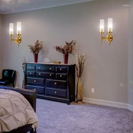 Wall Lamp European Crystal Minimalist Bedroom Bedside Light El Living Room TV Background Home Decor Led Indoor Lighting