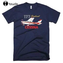 Men's T-Shirts 100% Cotton Printed Mens Summer O-Neck Cessna 177 Red Bishop Plane (Red/Black) T-shirt - Personalised T-shirt J240319