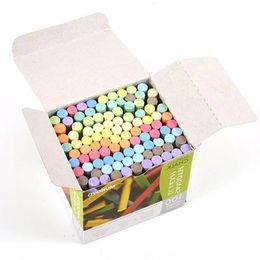 100 pcs/box Multi-color Chalk white Non Dust Clean Teaching Hold For Teacher Children Home Education Board chalk school supplies 240307