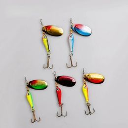 Fishing spinner bait 9g spoon lure metal baits treble hook isca artificial fish wobbler feeder carp spinnerbait5pcs 240313