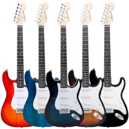 Guitar 6 String 39 Inch 21 Frets ST Electric Guitar Rosewood Fingerboard Maple Body Maple Neck with Guitar Parts & Accessories