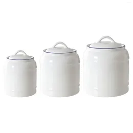 Storage Bottles Ceramic Jar Home Kitchen Canisters Food Porcelain Tea Canister For Spice Snack Coffee Beans Cereal Loose