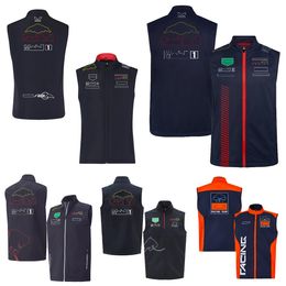 F1 racing suit 2024 new F1 team driver's suit men's and women's zippered sleeveless vest spring and autumn warm coat