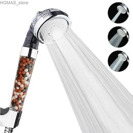 Bathroom Shower Heads 3 Functions High Pressure Shower Head With Anion Filter Water Saving Large Flow Spray Nozzle Massage Rainfall Bathroom Shower Y240319