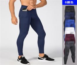 Running Tights pants Zip ket fitness trousers men Athletic Sports Leggings Compression Pants Wintergear Base Layer Bottoms1483065