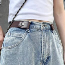 Belts Buckle-Free Belt Adjustable Stretch Elastic Waist Band Invisible Women Men Jean Pants Dress No Buckle Easy To Wear
