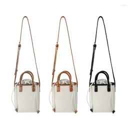 Shoulder Bags 2024 Simple Fashion Bag Bucket For Girl Women Crossbody Korean Style Canvas Trendy