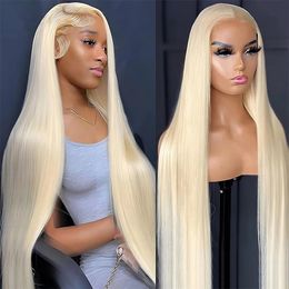 Silk Straight Blonde Lace Frontal Wigs for Women Human Hair Remy HD Transparent 613 Lace Frontal Wig Human Hair 180% Density