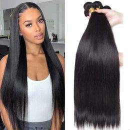 Synthetic Wigs Lace Wigs Mayfair Straight Human Hair Bundles 1/3/4 Pieces Natural Black Cheap Human Hair 8-30 Inch Vendors Wholesale Hair 240328 240327