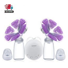 Real Bubee Single/double Electric Breast Pump With Milk Bottle Infant Usb Bpa Free Powerful Breast Pumps Baby Breast Feeding 240319