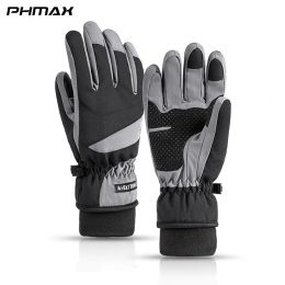 Gloves PHMAX Ski Gloves Sport Winter Windproof Anti slip Snowboard Glove Thermal Fleece Touch Screen Skating Motorcycle Gloves One size