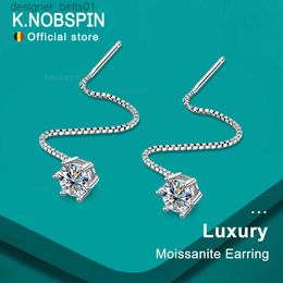 Stud KNOBSPIN D VVS Moissanite Diamond Earring with GRA s925 Sterling Silver Ear Wire plated 18k White Gold Luxury Earrings for WomenC24319