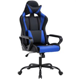 Bestoffice High-back Gaming PC Office Computer Racing PU Desk Task Ergonomic Executive Swivel Rolling Chair with Lumbar Support for Back Pain Women, Men,blue